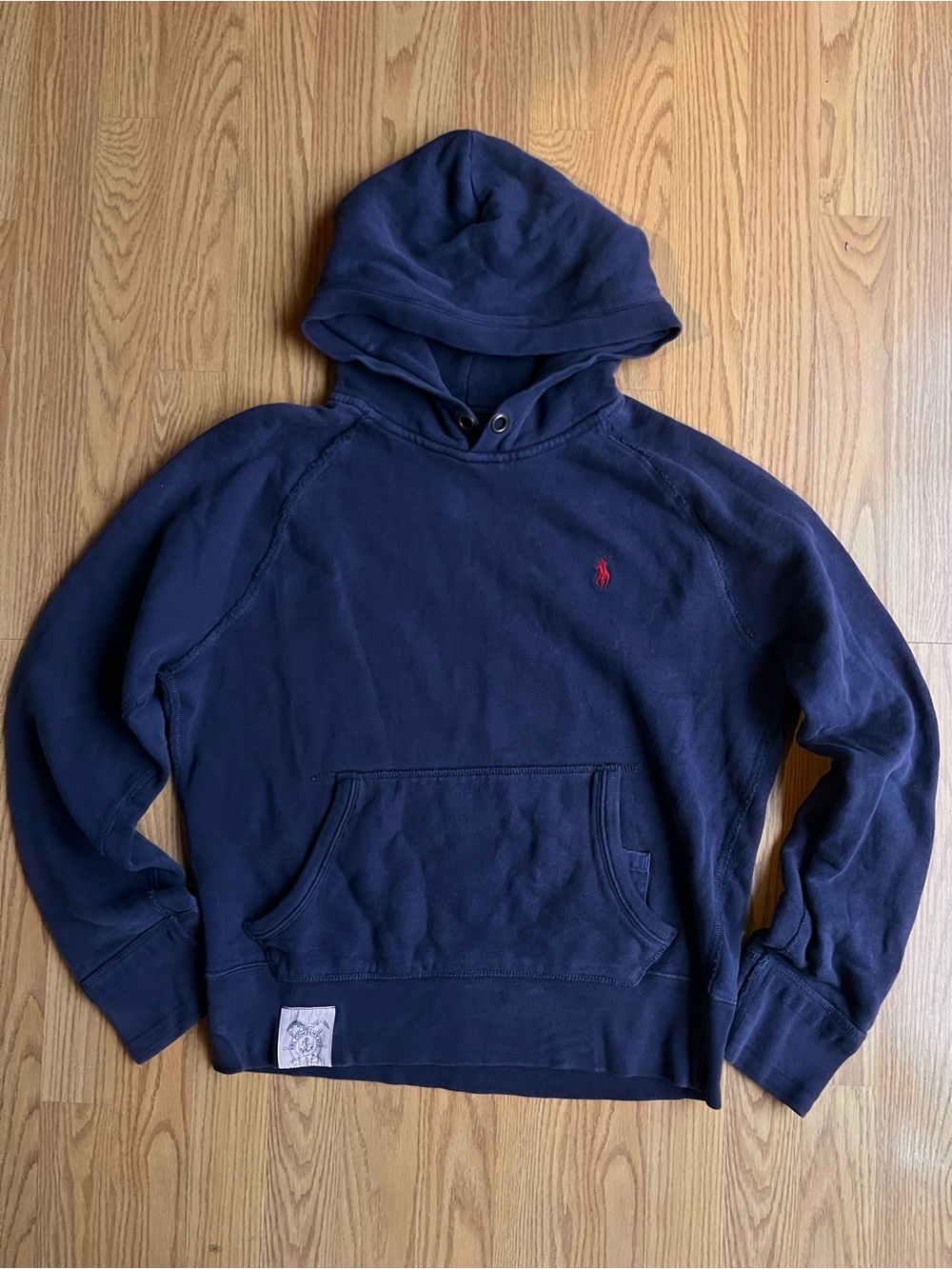 Polo Ralph Lauren Navy Hoodie Sweatshirt with Red Logo